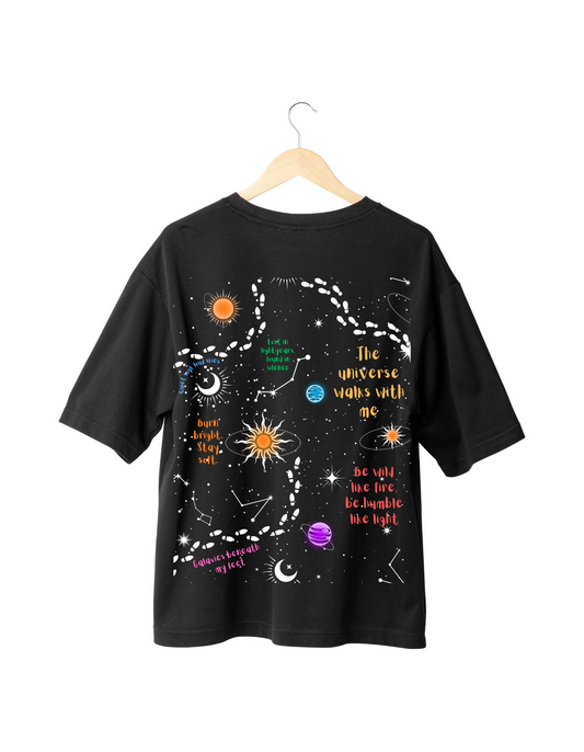 PLUTO GALAXY ORIGINALS PRESENT " UNIVERSE IS CALLING" GRAPHIC PRINTED OVERSIZED UNISEX TEES