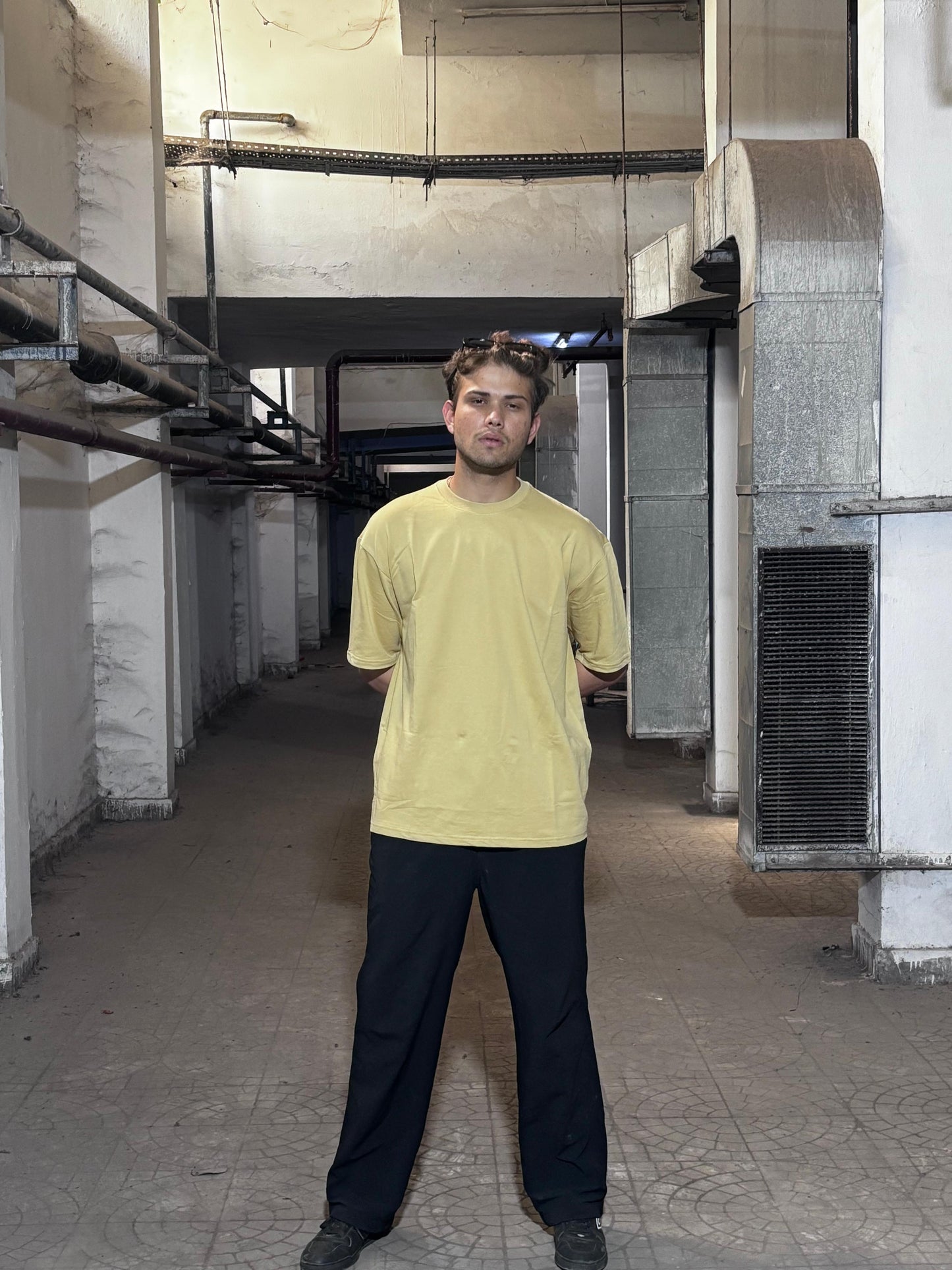 PLUTO GALAXY ORIGINALS PRESENTS DARK ON BEIGE OVERSIZED UNISEX T-SHIRT